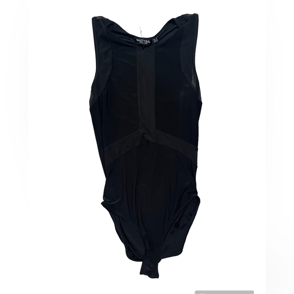 Nasty gal black sheet panel bodysuit-‎ NEW